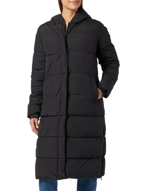 camel active Women's Modern Buffer Coat, Black, XS/S
