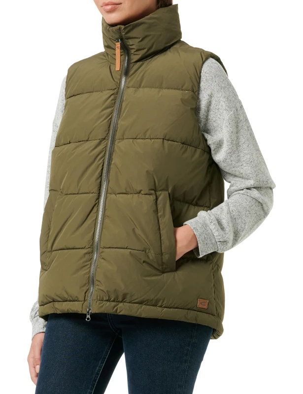 camel active Women's 360300/2R26 VEST, Dark Khaki,