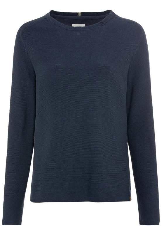 camel active Women's Pure Cotton Knitted Jumper, Blue, L