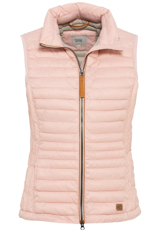 camel active Women's Short Lightweight Quilted Vest with Elastic Cuffs, rose, 14 - Image 1