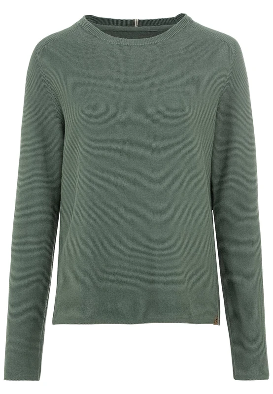 camel active Women's Pure Cotton Knitted Jumper, Green, XS
