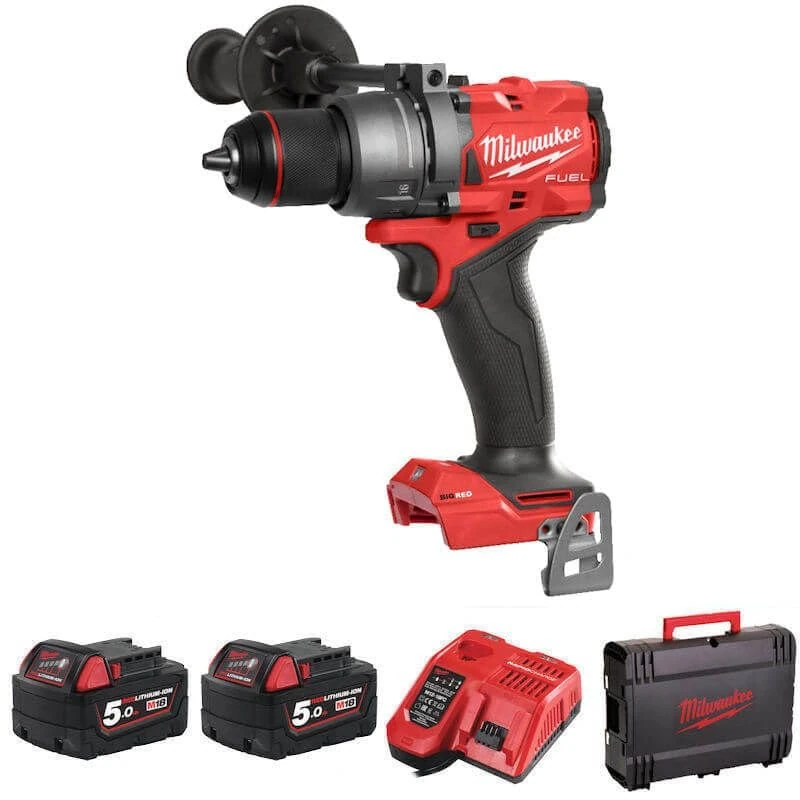 Milwaukee M18FPD3-502X 18v Fuel Combi Drill Kit - 2 x 5ah Batteries, Charger and case