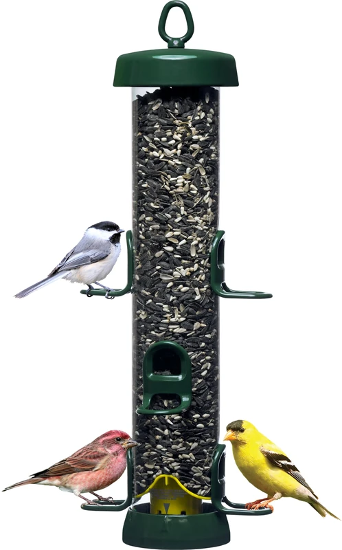 Brome Tube Solution 200 Wild Bird Feeder – 6 Seed Ports, 3.4 lb Capacity, Extra-Wide Perches, Easy to Fill & Clean, Pole-Mountable, Seed Tray Available - Image 1