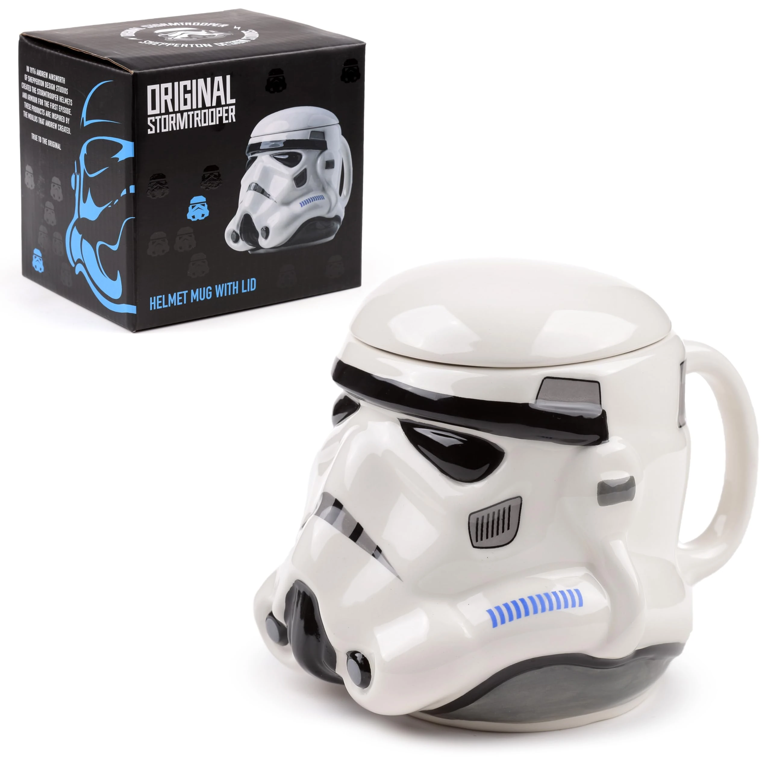 Puckator The Original Stormtrooper Helmet Ceramic Shaped Tea Coffee Mug Funny Home Accessories Cute Gifts for Girlfriend Large Mugs for Men Women Hot Drinks Cups Presents Secret Santa Gift Cup Set