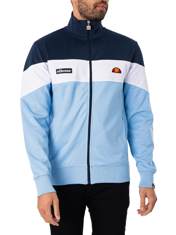 ellesse Men's Caprini Jacket, Navy/Light Blue/White, M UK