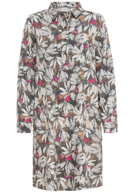 camel active Women's Slip On Dress with Floral All-Over Print, AOP Magnolia, S - Image 1
