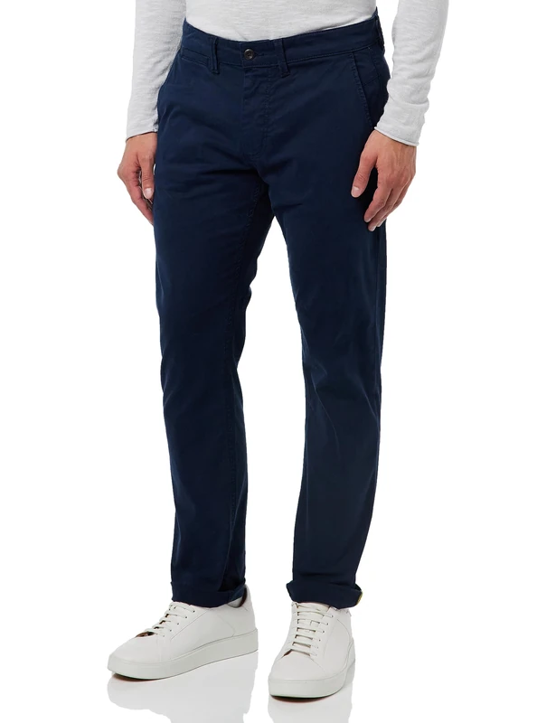 camel active Men's Herren Slim Fit Chino Blau, Menswear-38/38 Pants, Blue, 38 W/38 L