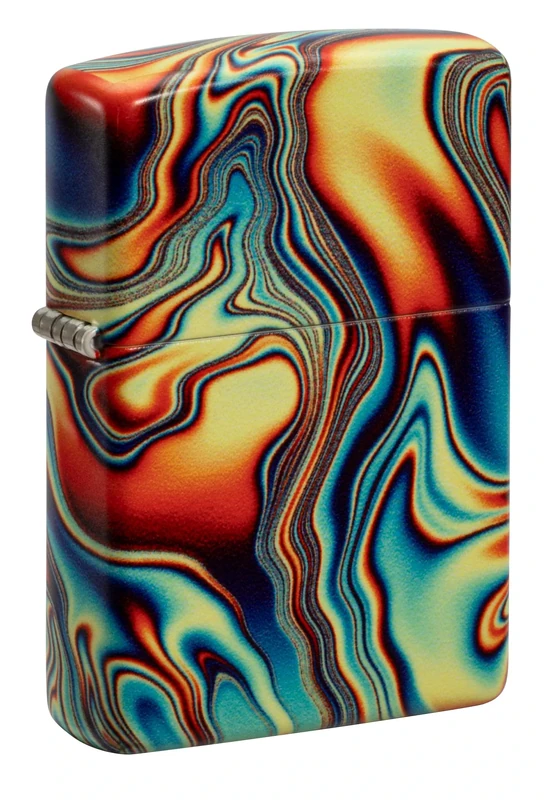 Zippo Windproof Lighter, Colourful Swirl Design – 540° Glow-in-the-Dark – Refillable, Reusable, Windproof Design – Comes in Gift Box – Made in USA