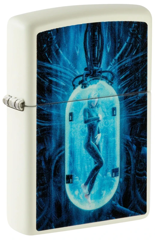 Zippo Windproof Lighter, Tube Woman Design – Glow-in-the-Dark, Colour Image – Refillable, Reusable, Windproof Design – Comes in Gift Box – Made in USA