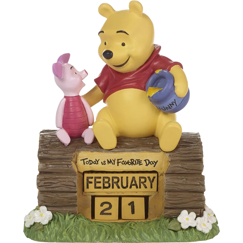 Precious Moments Winnie The Pooh Perpetual Calendar | Today Is My Favorite Day Disney Winnie The Pooh Resin Perpetual Calendar | Disney Collectibles & Decor | Hand-Painted