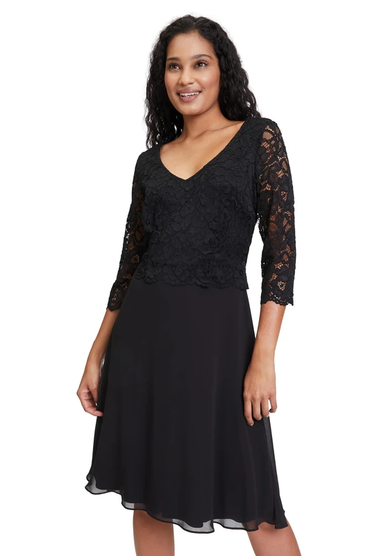 Vera Mont Women's Lace Cocktail Dress, Black, 14