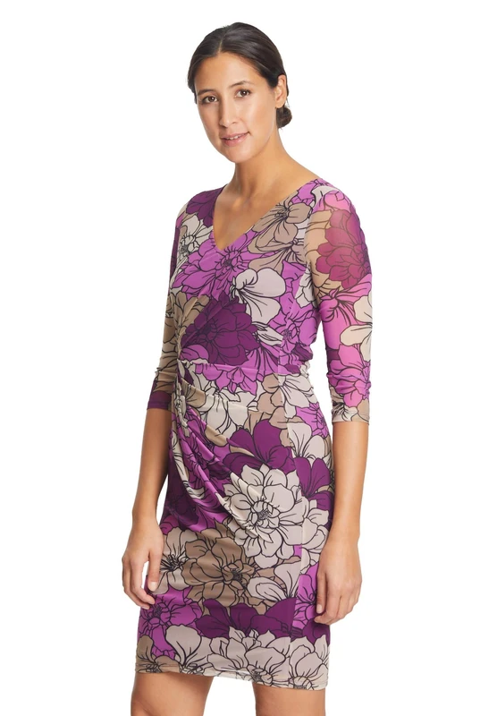 Vera Mont Women's 4780/4022 Dress, White/Purple, 14