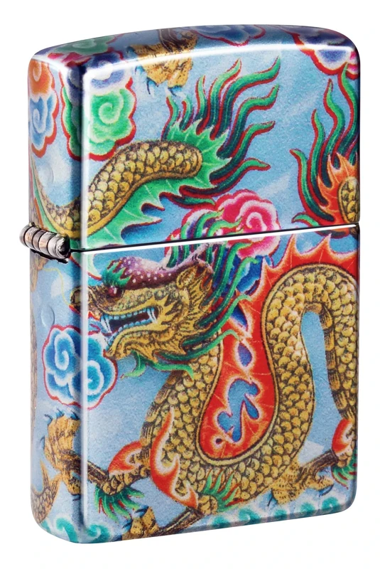 Zippo Windproof Lighter, Dragon Design – 540° Tumbled Chrome, Fusion – Refillable, Reusable, Windproof Design – Comes in Gift Box – Made in USA