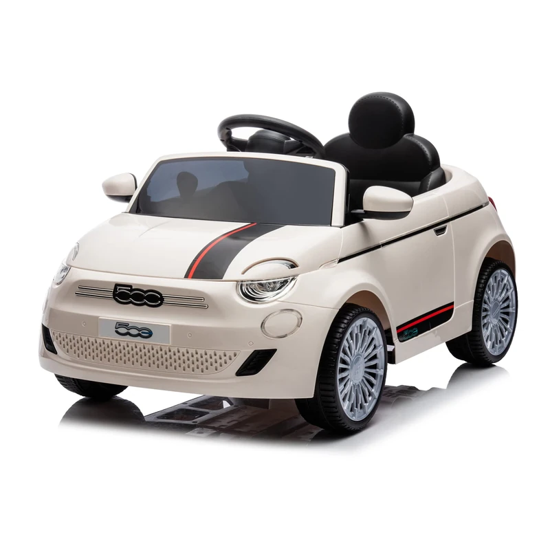 TURBO CHALLENGE - Fiat 500 - Electric Ride-On - 119221 - Remote Control Car - White - 30 kg Max - Plastic - Rechargeable Batteries and Batteries Not Included - From 3 Years to 6 Years