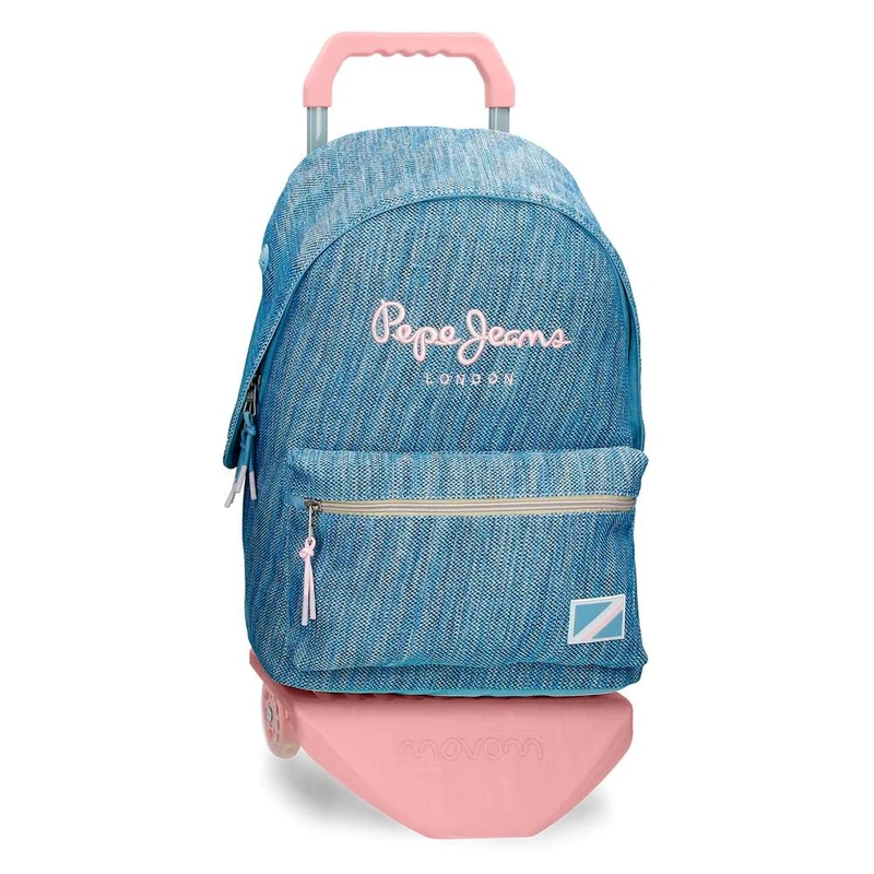 Pepe Jeans Lena School Backpack with Blue Trolley 31x42x17,5 cms Polyester
