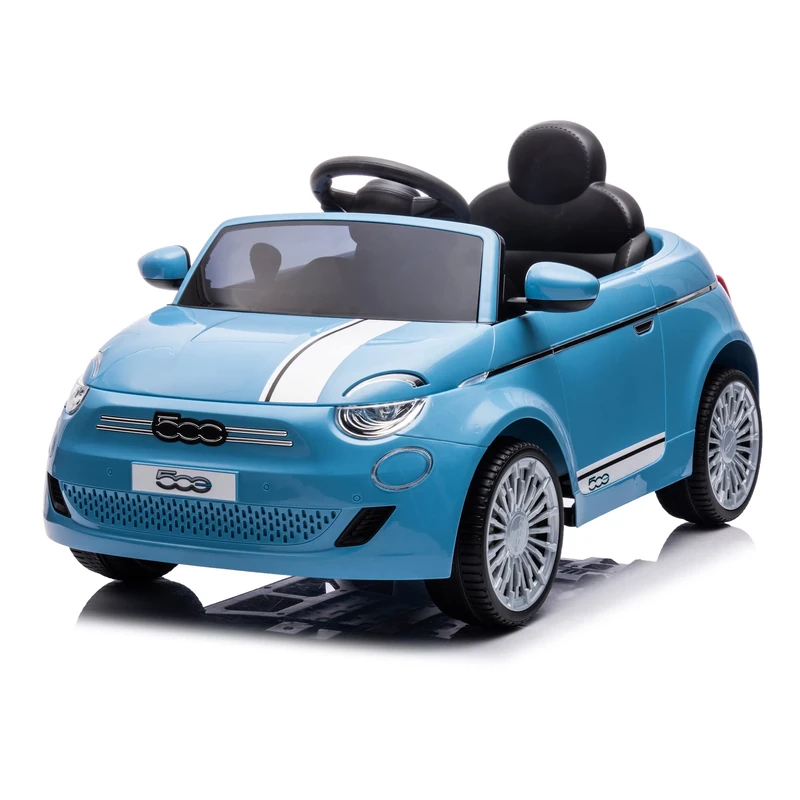 TURBO CHALLENGE - Fiat 500 – Electric Rider – 119223 – Remote Control Car – Blue – Maximum 30 kg – Plastic – Rechargeable Batteries and Batteries Not Included – From 3 Years to 6 Years