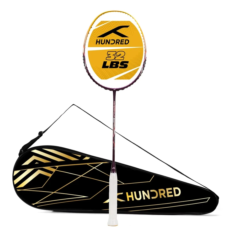HUNDRED Primearmour 800 Carbon Fibre Badminton Racket | Material: Carbon Fibre | Gender: Unisex | 84g 4U Lightweight | Head-Heavy Balance | Max Tension =32 lbs | VaporShaft Design