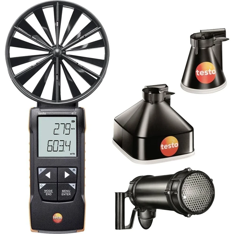 testo 417 Kit 2 – vane anemometer with measurement funnels and flow straightener