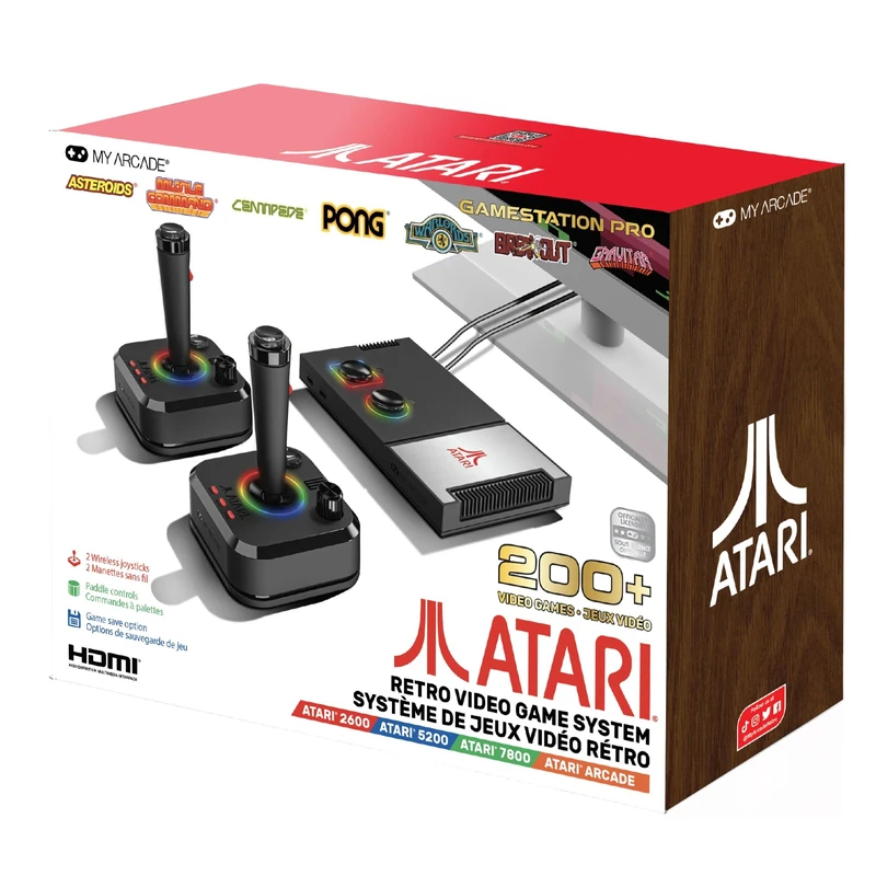 My Arcade Atari GameStation Pro Plug N Play Video Game System 200 Games, Black