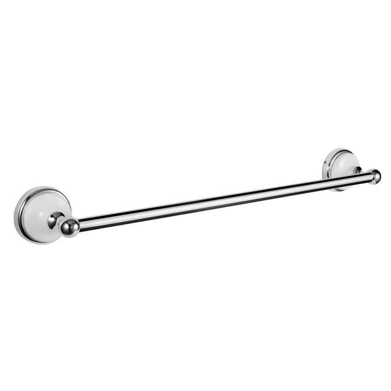 Savannah 24-Inch Wall-Mounted Towel Bar for Bathroom, Polished Chrome and White, Sturdy and Easy to Install – Design House