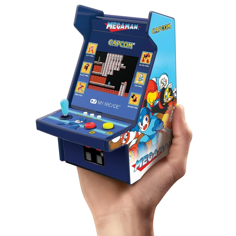 My Arcade Mega Man Mini Arcade Machine - Micro Player Pro Table Top Arcade Machine, Portable Handheld Game, Retro Gaming Console, Mini Retro Games Machines for Kids & Adults