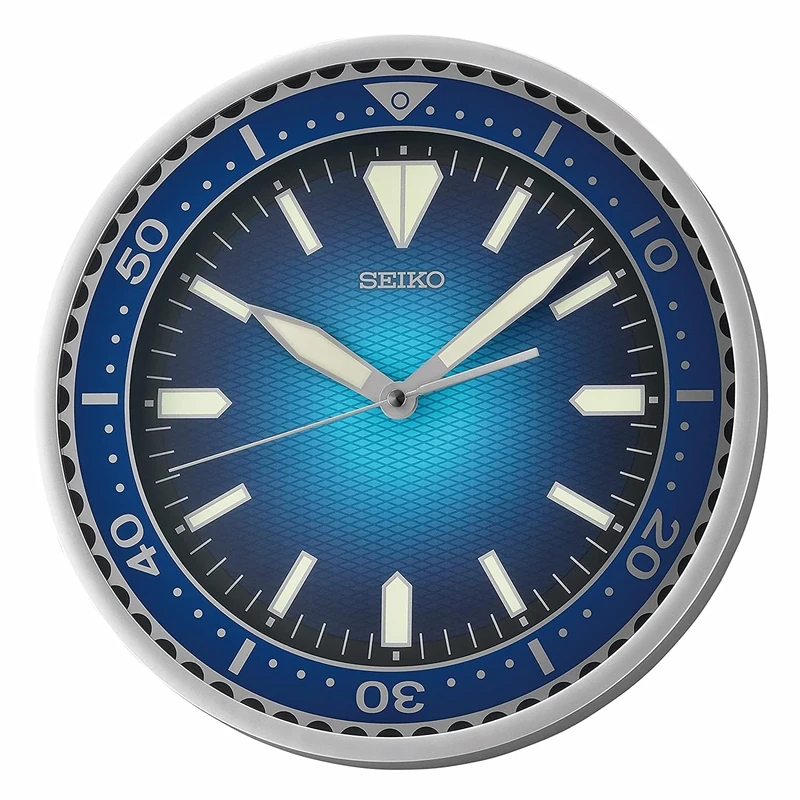 Seiko 12 Inch Heritage Design Watch Dial Wall Clock, Metallic Blue