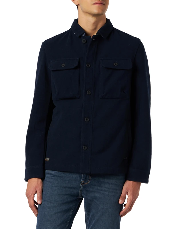 camel active Men's field jacket in wool look, darkblue, XL