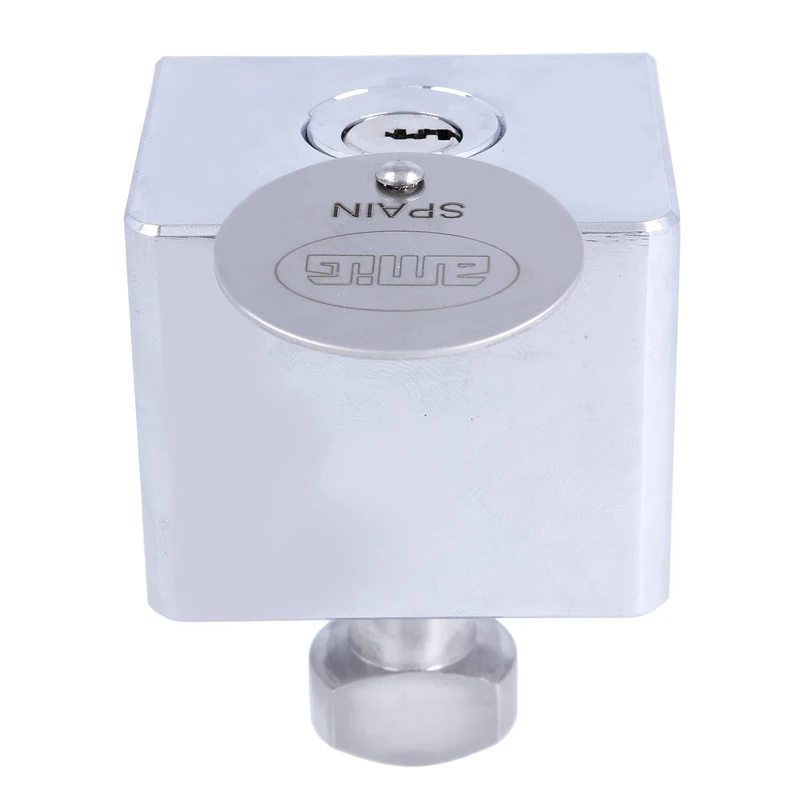 amig 88077 S.of 670-60X50 Chrome BR(S) A24542 Square Brass Lock Male for Rolling Doors. Stainless Steel Stand and 3 Point Keys. Tubular Support NOT Included, Multicoloured