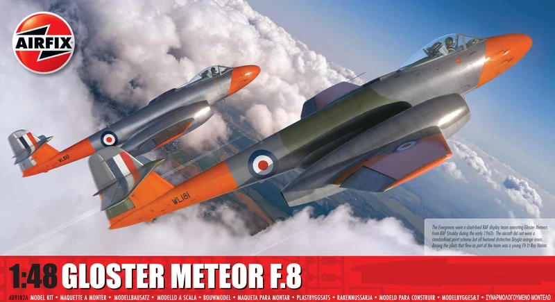 AIRFIX - Model Set - A09182A Gloster Meteor F.8 Model Building Kit - Plastic Plane Kits for Adults & Children 8+, Set Includes Sprues & Decals - 1:48 Scale