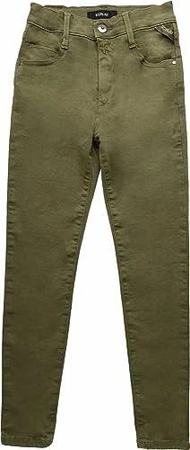 REPLAY Girl's SG9380 Bull Hyperflex Stretch Jeans, 962 LICHEN GREEN, 4 Jahre