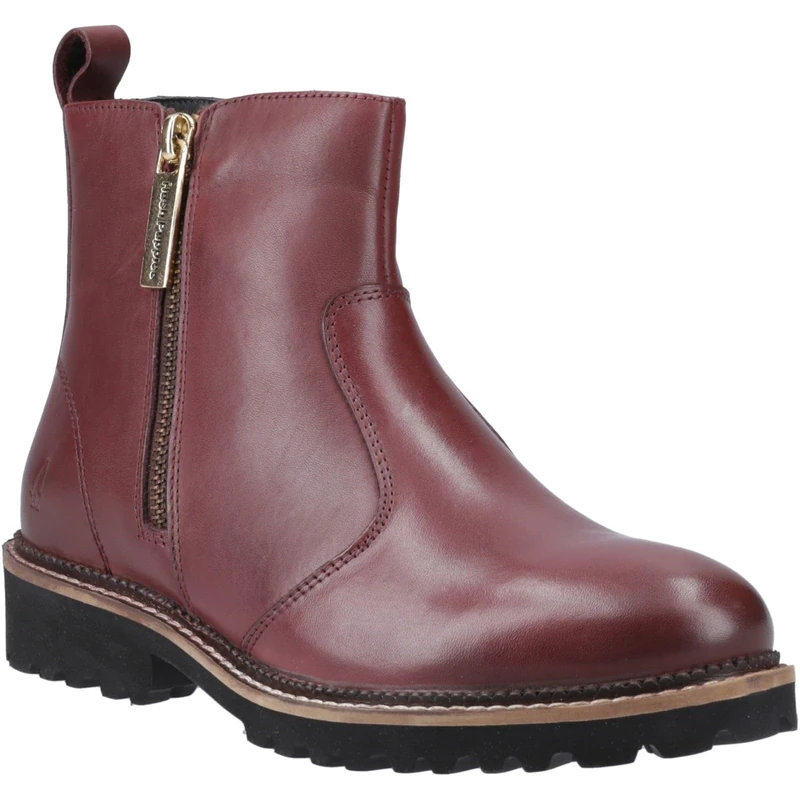 Hush Puppies Female Grace Zip Boot, Dark Red, 6