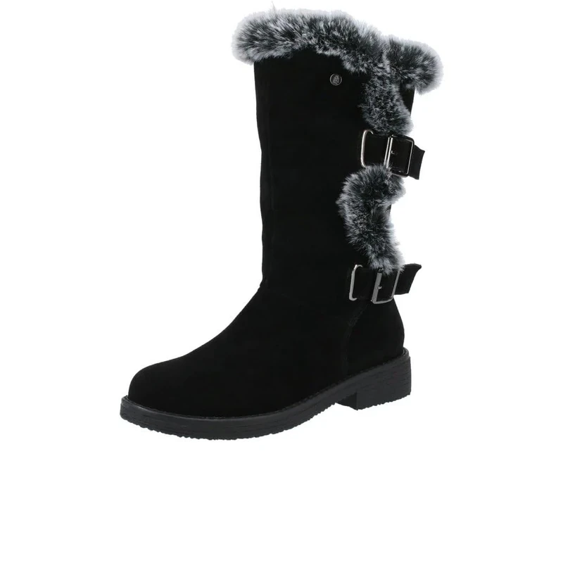 Hush Puppies Women's Megan Wide Boots, Black, 8