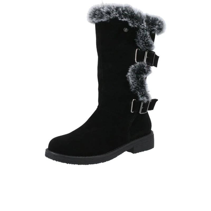 Hush Puppies Women's Megan Wide Mid Calf Boot, Black, 5 UK