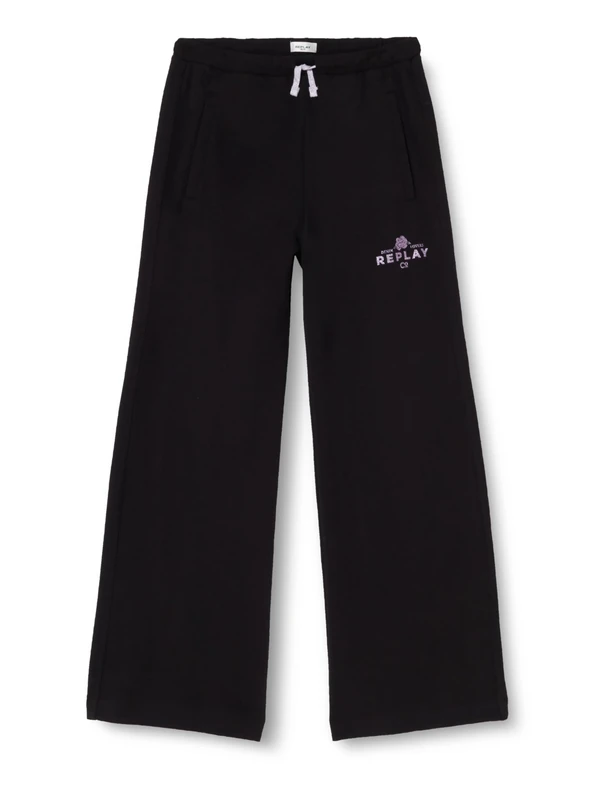 REPLAY Girl's SG9389 Carbon Fleece Casual Pants, 098 Black, 16A