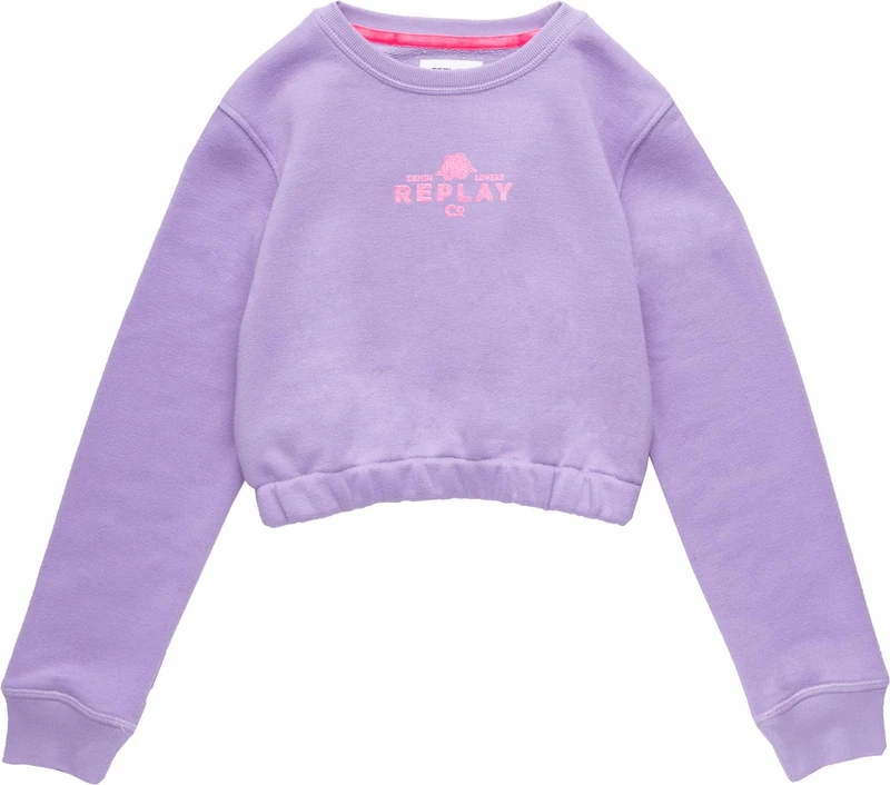 REPLAY Child SG2321 Viscose Cotton Fleece Shrug Sweater, Lillac 517, 6 Jahre