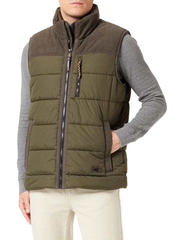 camel active Men's 460670/2X33 Vest, Dark Khaki, 52