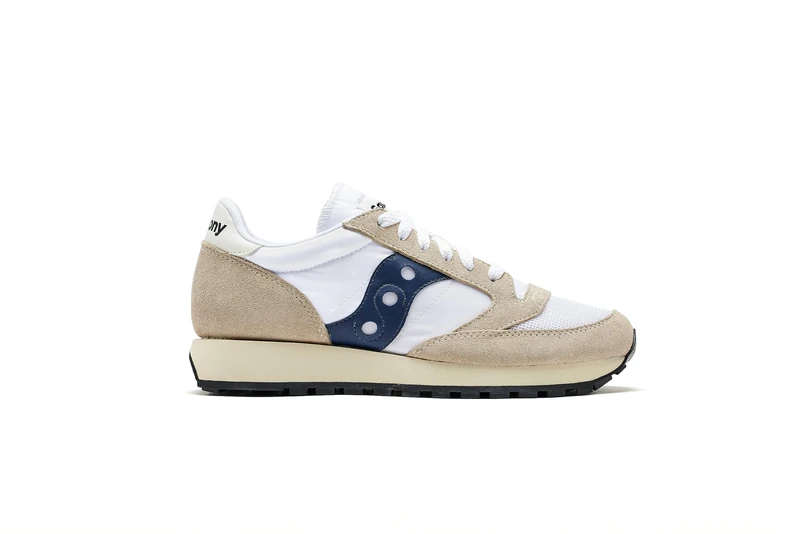 Saucony Women's Jazz Original Vintage Sneaker, White Navy, 6.5 UK