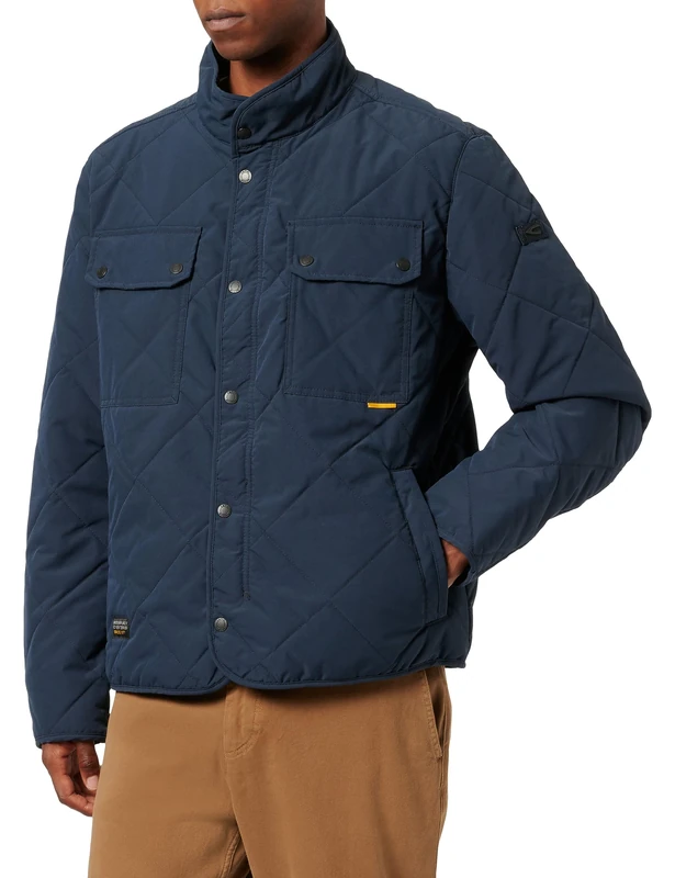 camel active Men's Blouson with Diamond Quilting, darkblue, 114 cm