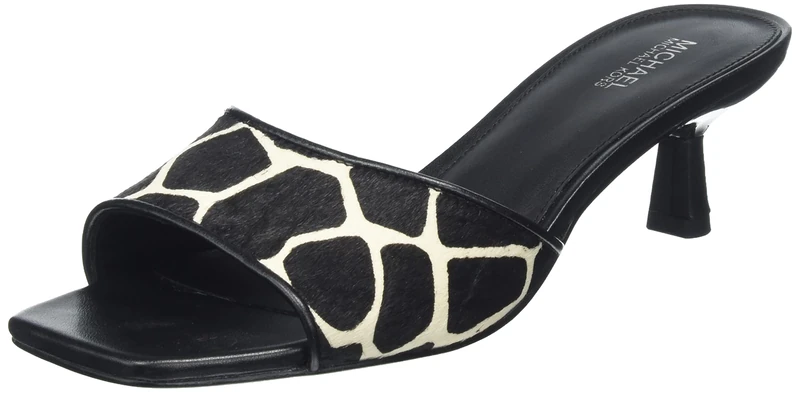 Michael Kors 40R3AMMS1H-012 AMAL KITTEN SANDAL Female Black/Optic White UK 9.5