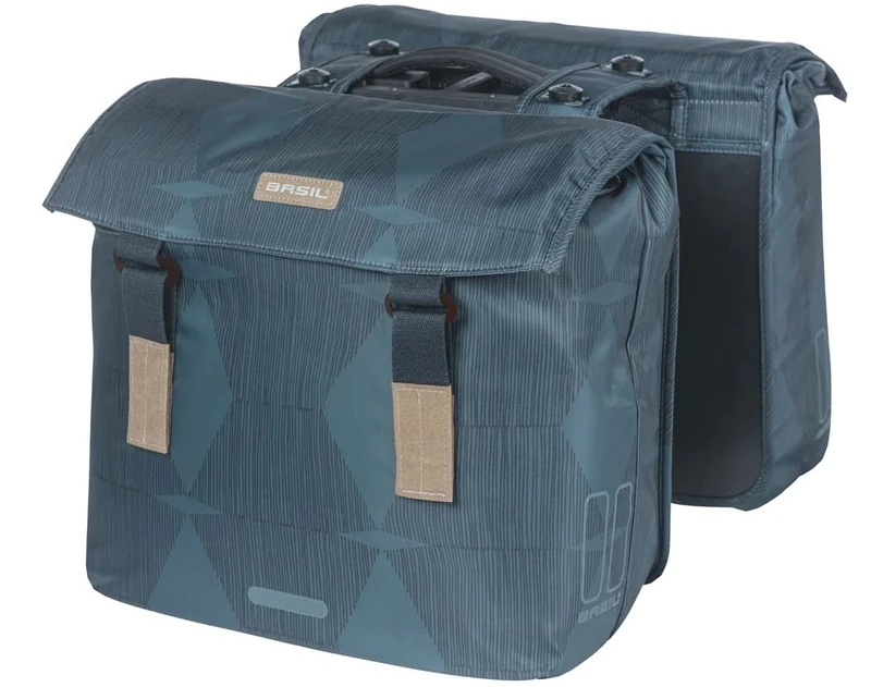 Basil Unisex - Adult Double Pannier Bag, Estate Blue, 40-49 litres