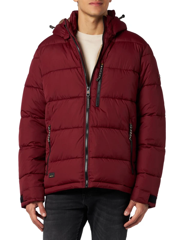camel active Men's Basic Winter Quilted Jacket, red, 98 cm