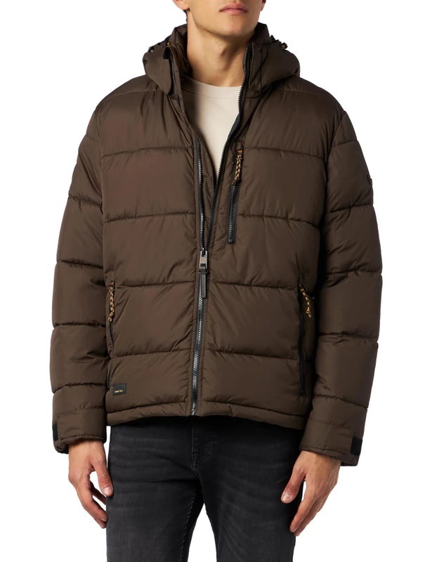 camel active Men's Basic Winter Steppjacke Jacket, braun,