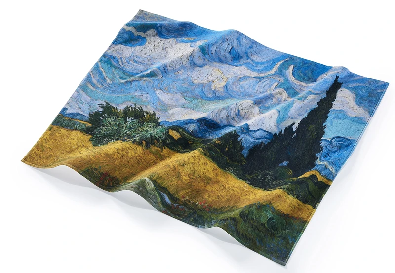 Musearta BT-VG-WC-V424408 Unisex Beach Towel with Wheatfield with Cypresses by Artist Vincent Van Gogh 144 x 180 cm Cotton