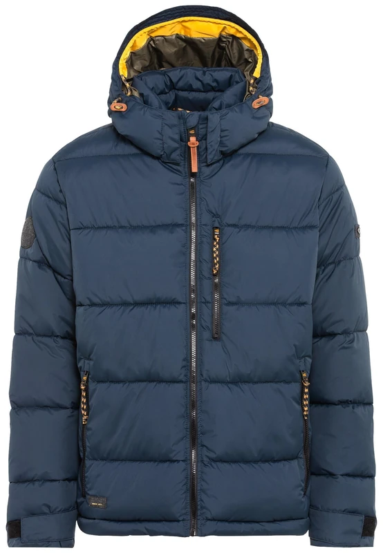 camel active Men's basic winter quilted jacket, blue, 110 cm