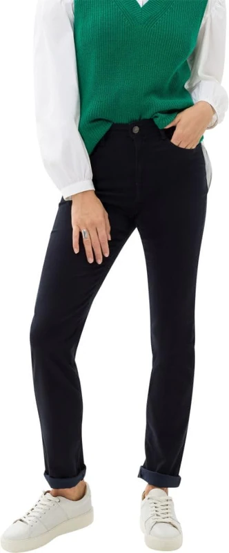 BRAX Women's Style Carola Winter Dream Pants, Navy, 38W x 32L