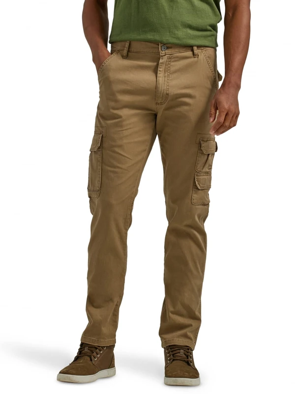Wrangler Authentics Men's Regular Tapered Cargo Pant, Teak, 32W x 34L