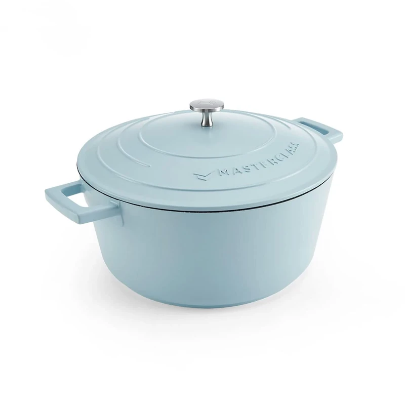 MasterClass Cast Aluminium Sky Blue Casserole Dish, 28cm, 5 Litre, Gift Boxed