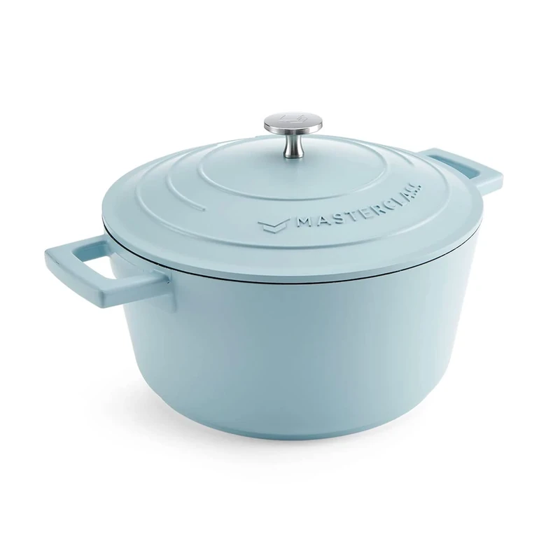 MasterClass Cast Aluminium Sky Blue Casserole Dish, 24cm, 4 Litre, Gift Boxed