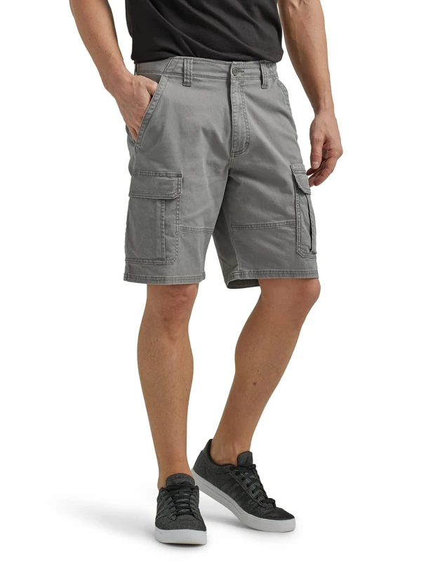 Wrangler Authentics Men's Classic Cargo Stretch Short, Gunmetal, 32