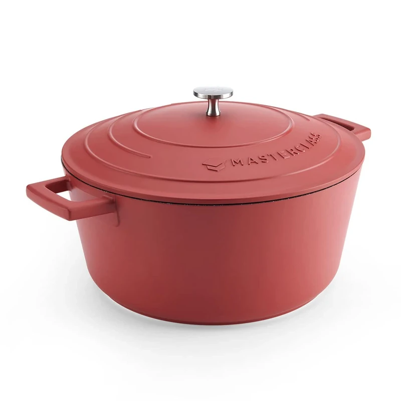 MasterClass Cast Aluminium Red Casserole Dish, 28cm, 5 Litre, Gift Boxed